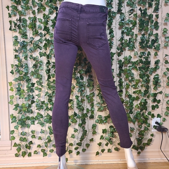 American Eagle Outfitters Women's Super Stretch Sateen Purple Jegging size 4 - Picture 4 of 15